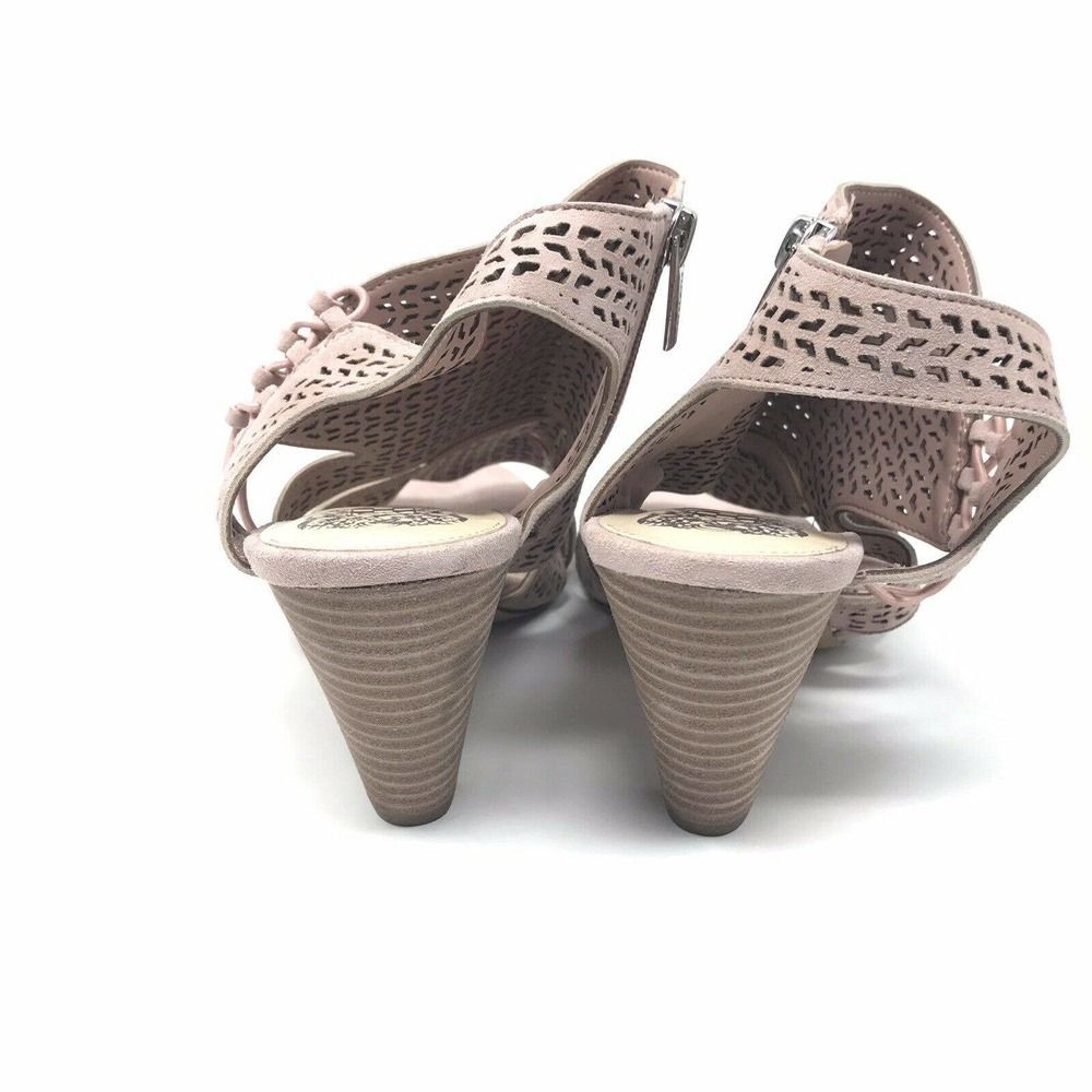 NWOB Vince Camuto Women 10M Esten Perforated Sandals Shell Pink Leather - Picture 7 of 8